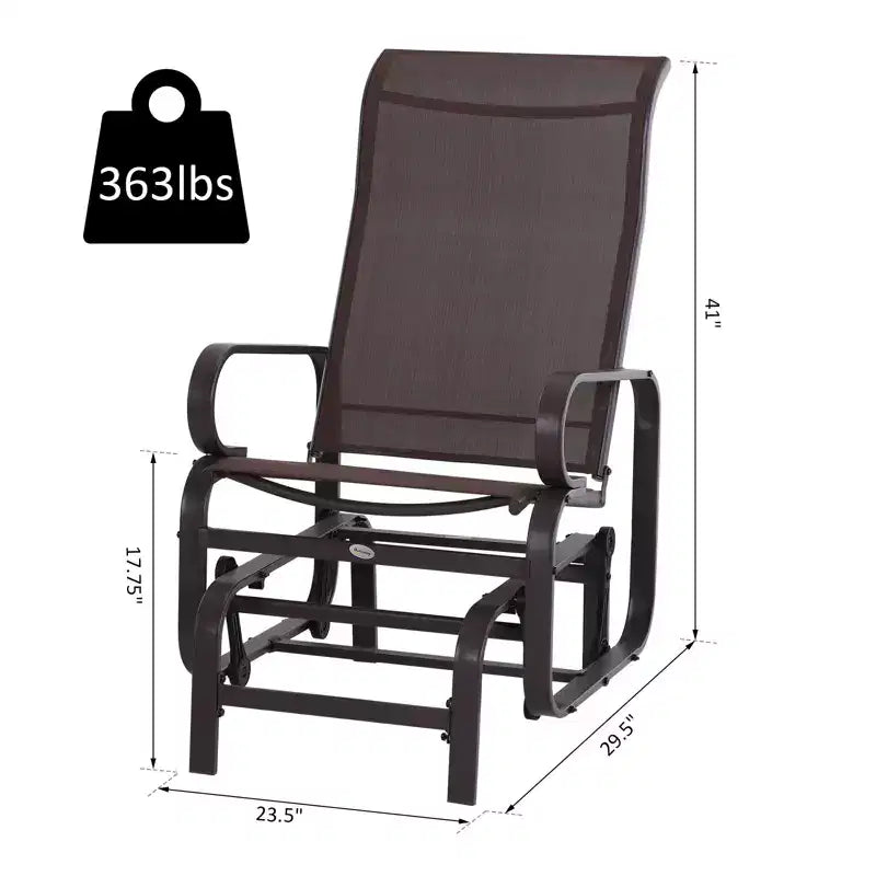 Fauteuil planeur, fauteuil à bascule individuel avec structure légère en métal et maille