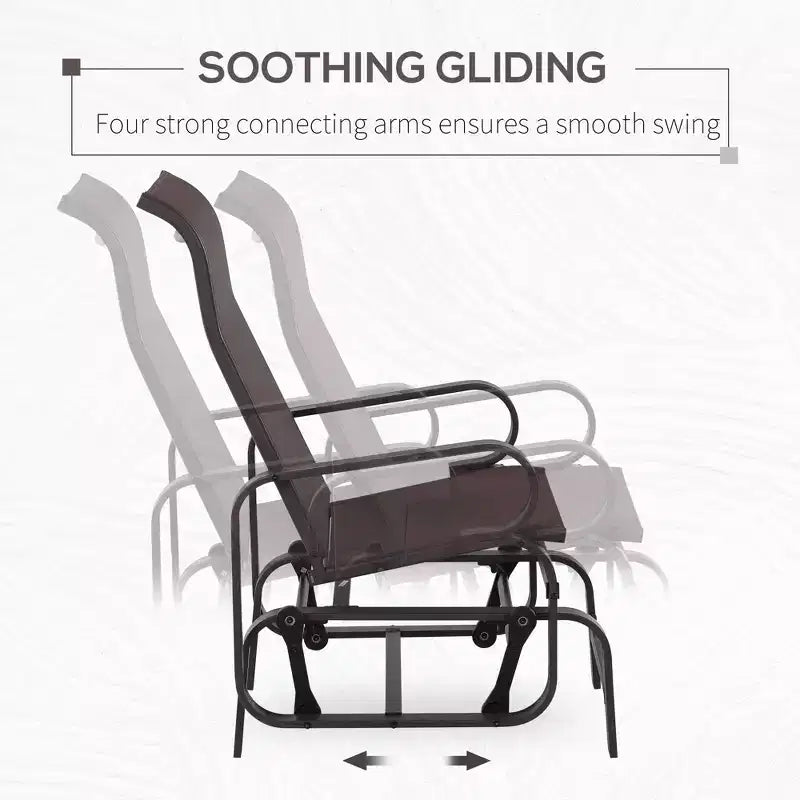 Fauteuil planeur, fauteuil à bascule individuel avec structure légère en métal et maille
