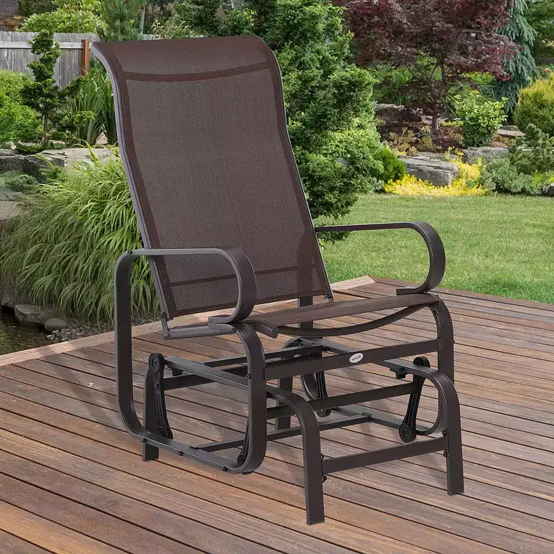 Fauteuil planeur, fauteuil à bascule individuel avec structure légère en métal et maille