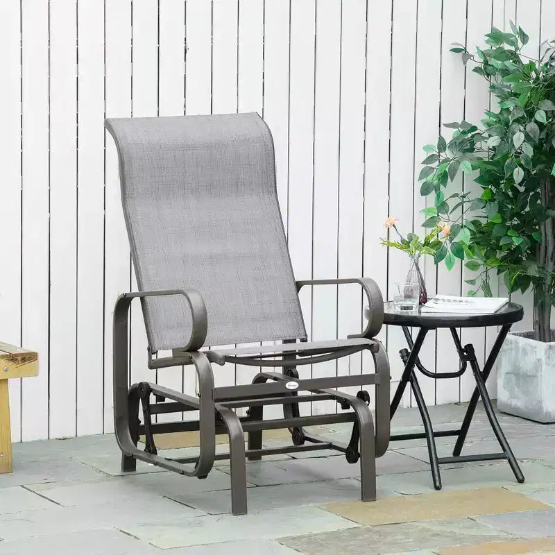 Fauteuil planeur, fauteuil à bascule individuel avec structure légère en métal et maille