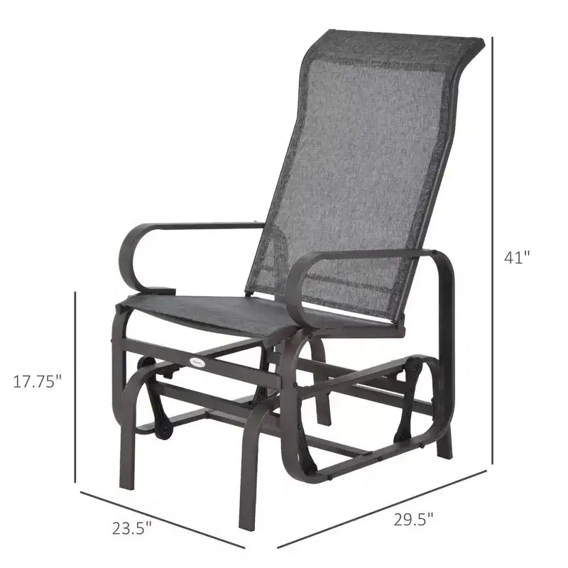 Fauteuil planeur, fauteuil à bascule individuel avec structure légère en métal et maille
