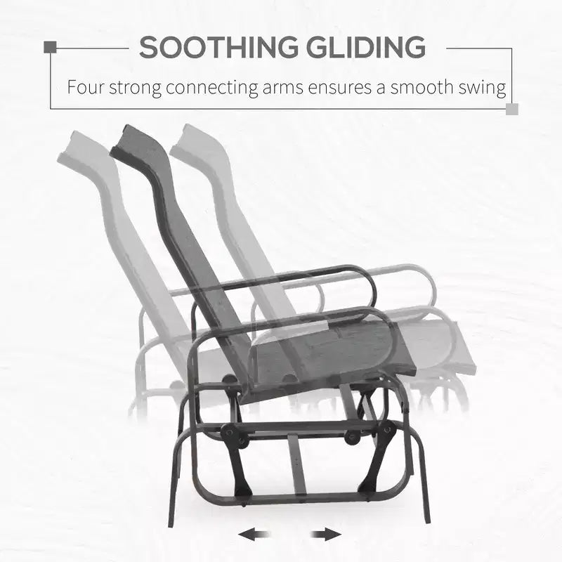 Fauteuil planeur, fauteuil à bascule individuel avec structure légère en métal et maille