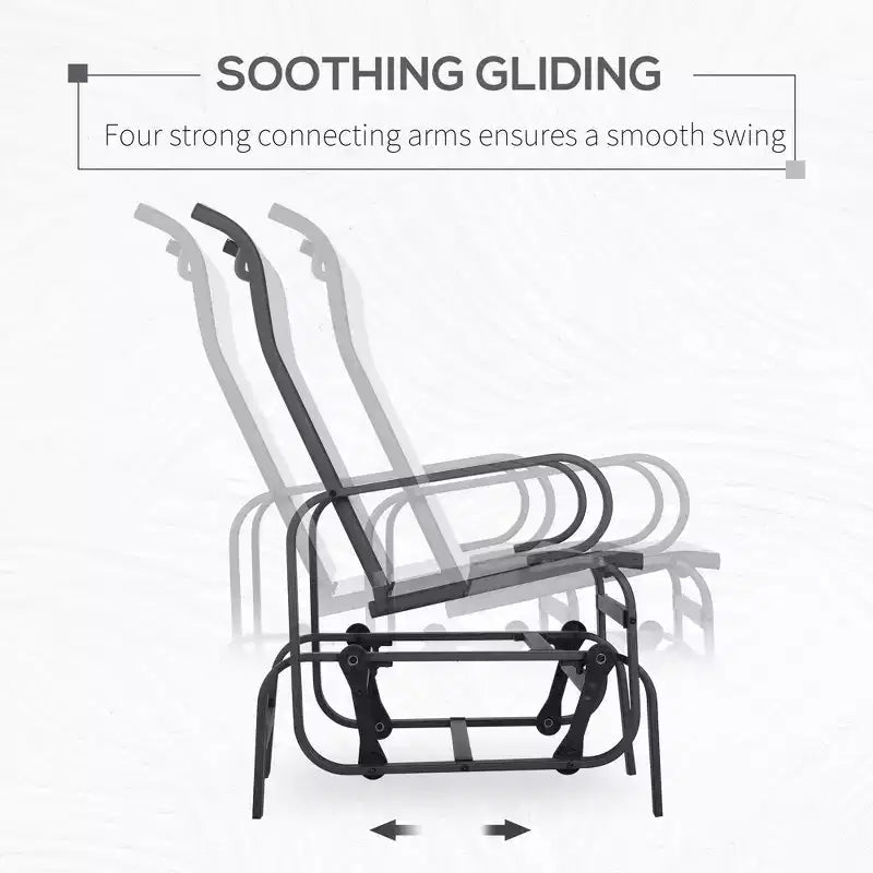 Fauteuil planeur, fauteuil à bascule individuel avec structure légère en métal et maille