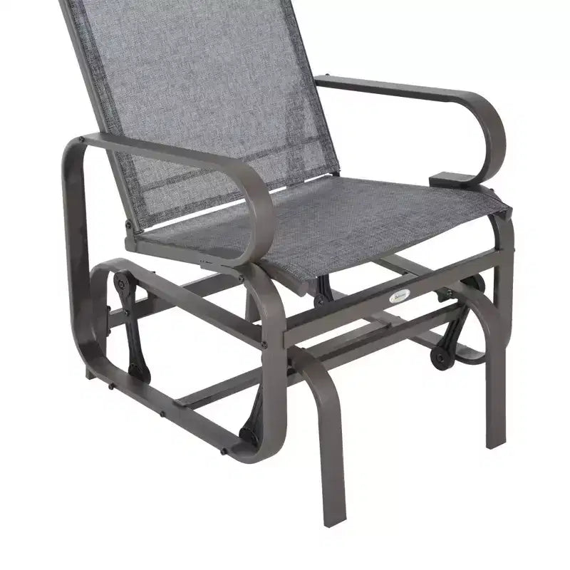 Fauteuil planeur, fauteuil à bascule individuel avec structure légère en métal et maille