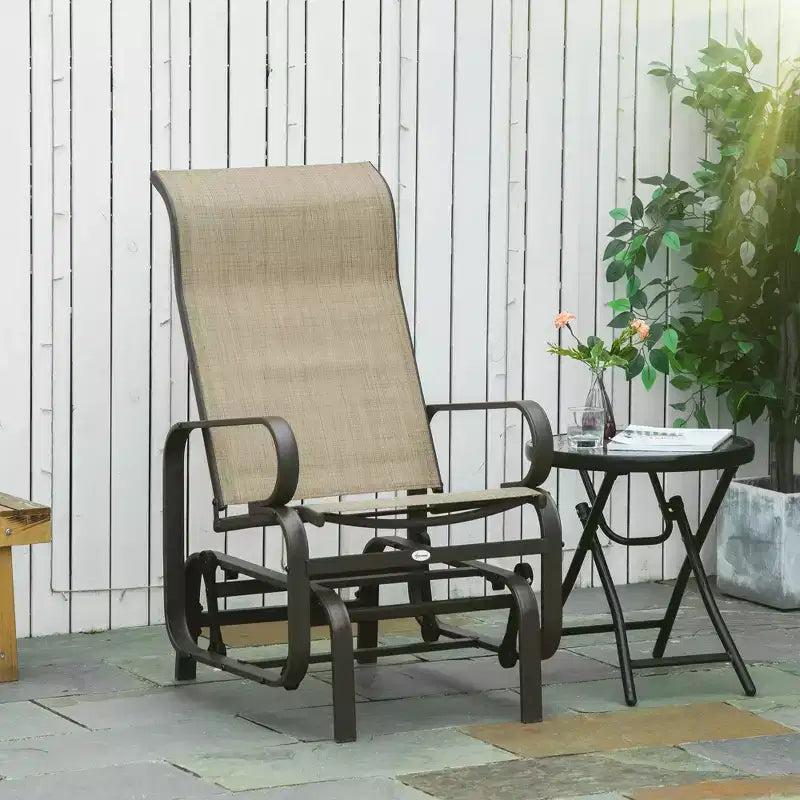 Fauteuil planeur, fauteuil à bascule individuel avec structure légère en métal et maille