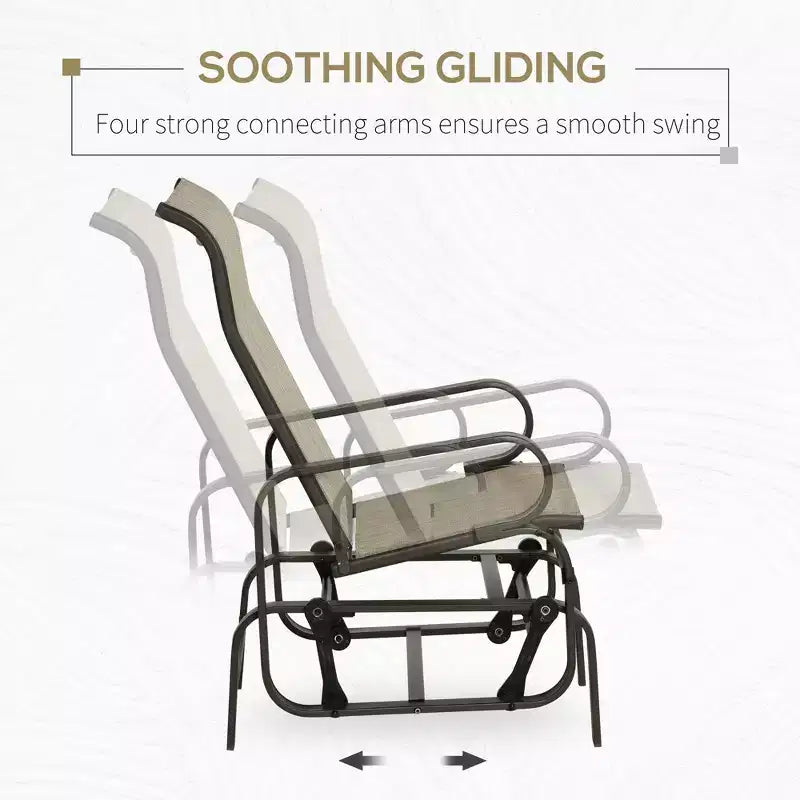 Fauteuil planeur, fauteuil à bascule individuel avec structure légère en métal et maille