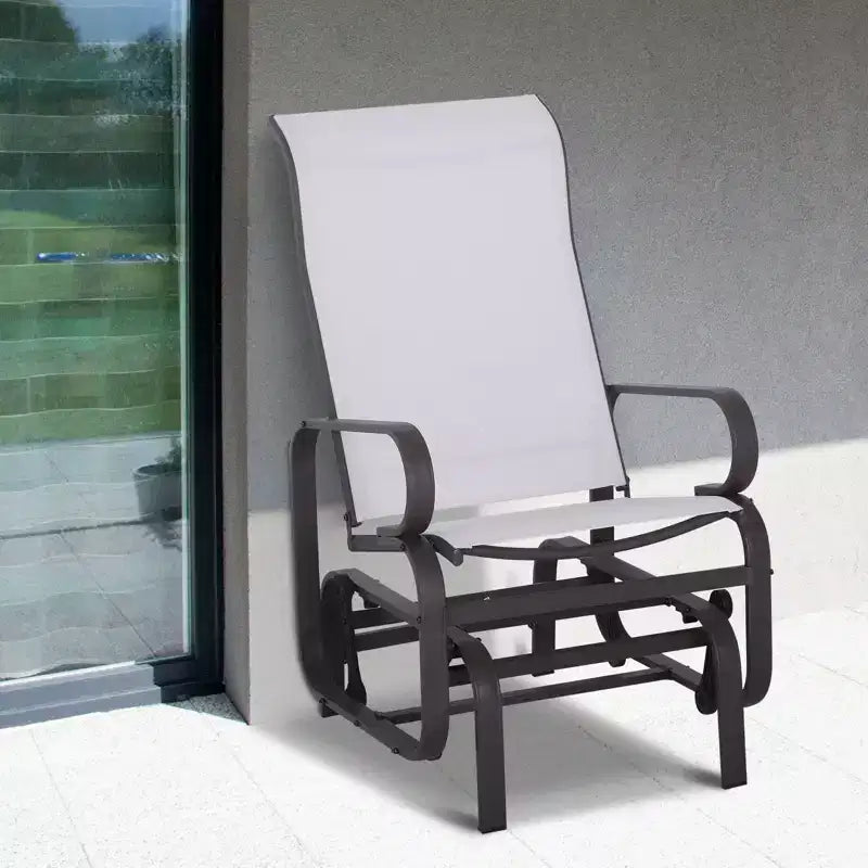 Fauteuil planeur, fauteuil à bascule individuel avec structure légère en métal et maille