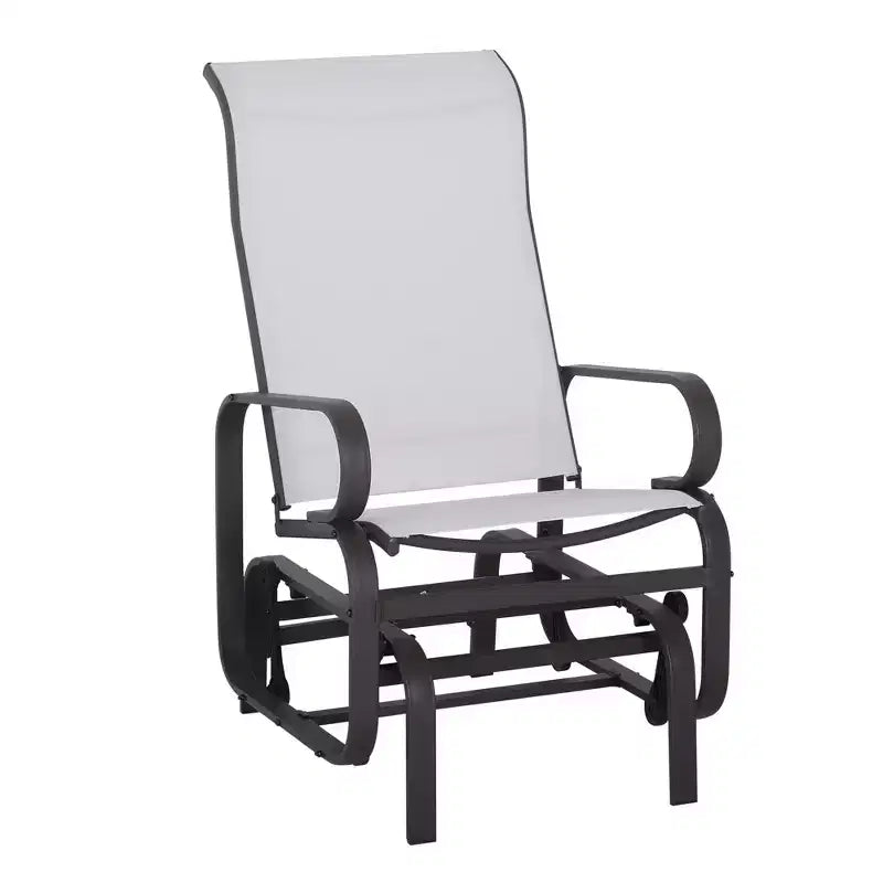 Gliding Lounger Chair, Single Rocker with Lightweight Metal & Mesh Construction
