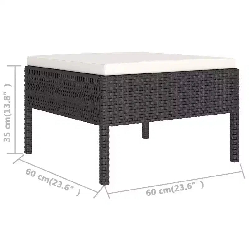 vidaXL Salon de jardin modulaire avec table en résine tressée noir
