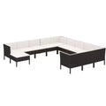 vidaXL Garden Lounge Set Patio Sectional Sofa Couch Outdoor Poly Rattan Black