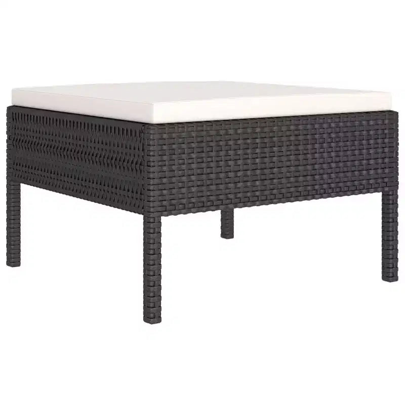 vidaXL Salon de jardin canapé d'angle en résine tressée Noir