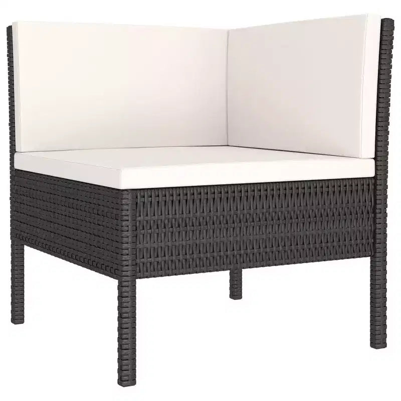 vidaXL Salon de jardin canapé d'angle en résine tressée Noir