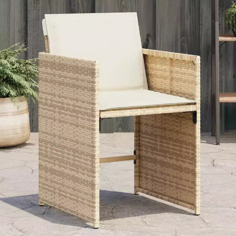 vidaXL Chaises de jardin avec coussins Mobilier d'extérieur 4 pcs Rotin synthétique Beige
