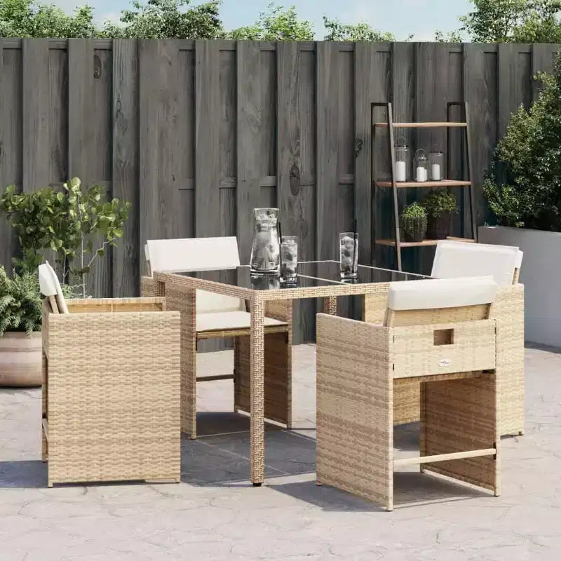 vidaXL Chaises de jardin avec coussins Mobilier d'extérieur 4 pcs Rotin synthétique Beige