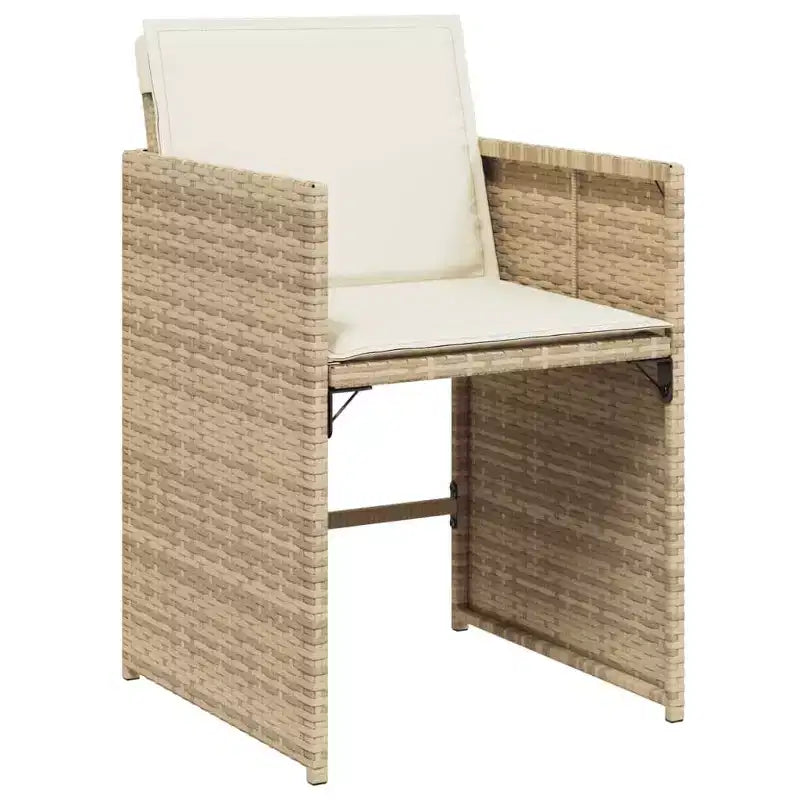 vidaXL Chaises de jardin avec coussins Mobilier d'extérieur 4 pcs Rotin synthétique Beige