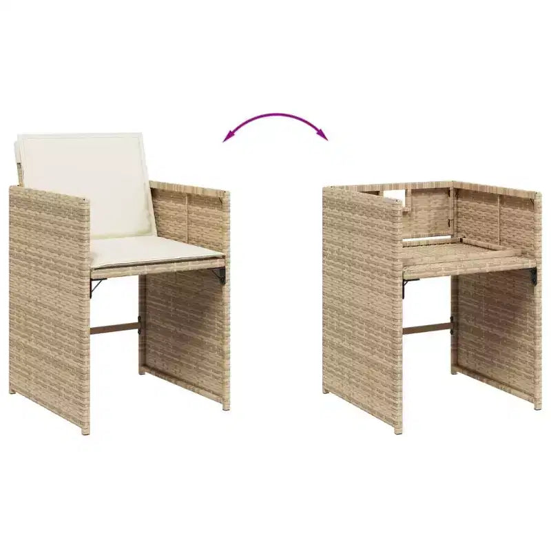 vidaXL Chaises de jardin avec coussins Mobilier d'extérieur 4 pcs Rotin synthétique Beige