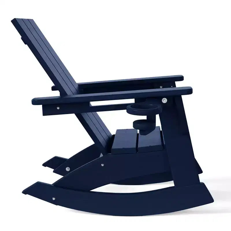 WestinTrends Ashore Ensemble 3 pièces pour enfants avec fauteuil à bascule moderne avec porte-gobelet et table d'appoint carrée