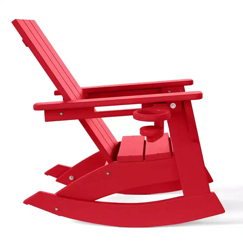 WestinTrends Ashore Ensemble 3 pièces pour enfants avec fauteuil à bascule moderne avec porte-gobelet et table d'appoint carrée
