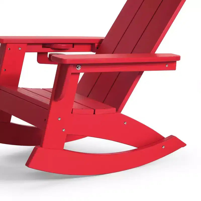 WestinTrends Ashore Ensemble 3 pièces pour enfants avec fauteuil à bascule moderne avec porte-gobelet et table d'appoint carrée
