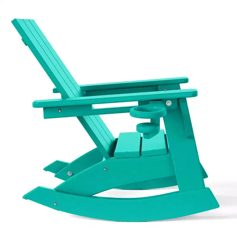 WestinTrends Ashore Ensemble 3 pièces pour enfants avec fauteuil à bascule moderne avec porte-gobelet et table d'appoint carrée