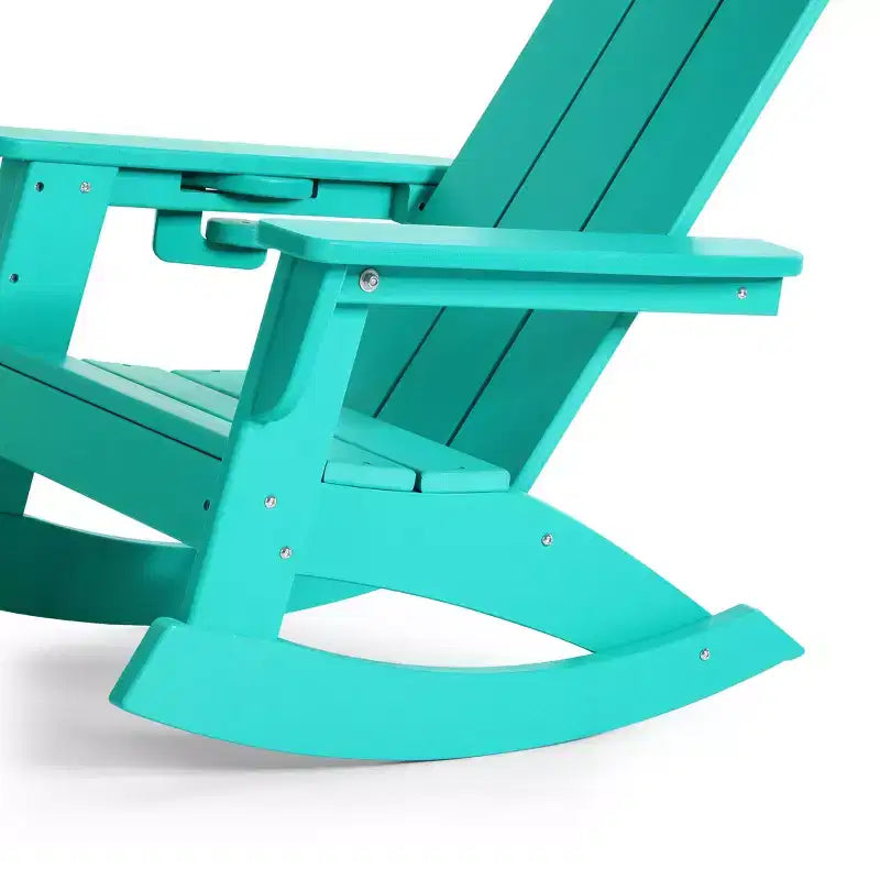 WestinTrends Ashore Ensemble 3 pièces pour enfants avec fauteuil à bascule moderne avec porte-gobelet et table d'appoint carrée