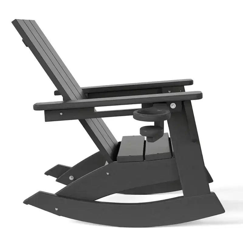 WestinTrends Ashore Ensemble 3 pièces pour enfants avec fauteuil à bascule moderne avec porte-gobelet et table d'appoint carrée