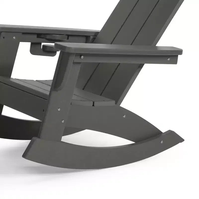 WestinTrends Ashore Ensemble 3 pièces pour enfants avec fauteuil à bascule moderne avec porte-gobelet et table d'appoint carrée