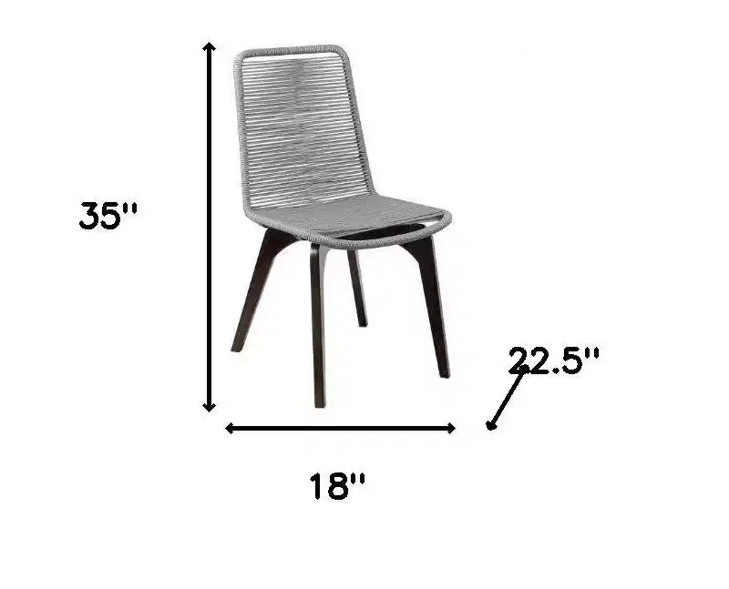 HomeRoots Ensemble de deux chaises de salle à manger d'extérieur 18 argentées en bois massif
