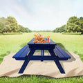 Whisen Kids Table and Chair Set, Natural Solid Wood, Easy to Clean, Multi-Functional for Play, Study & Outdoor Use - Blue
