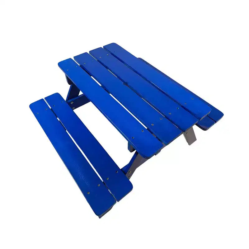 Ensemble table et chaises pour enfants Whisen, en bois massif naturel, facile à nettoyer, multifonctionnel pour le jeu, l'étude et l'extérieur - Bleu