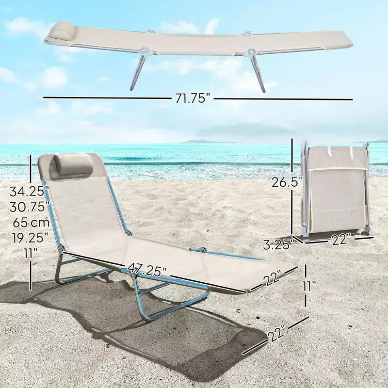 Lot de 2 chaises longues pliantes, transats de piscine avec dossier inclinable, assise en maille respirante, appuie-tête pour la plage, le patio
