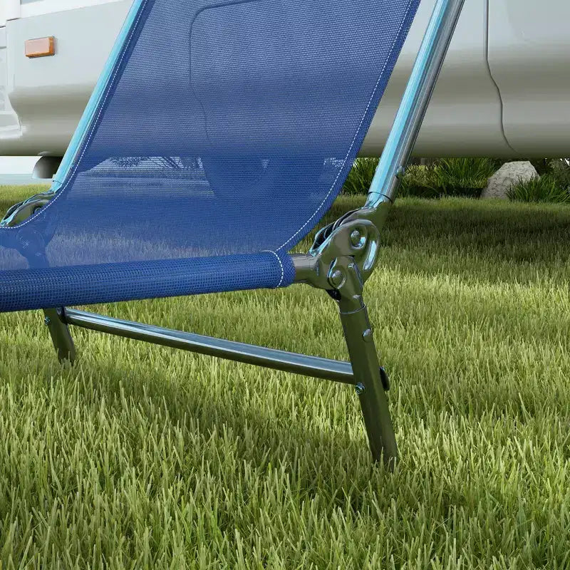 Lot de 2 chaises longues pliantes, transats de piscine avec dossier inclinable, assise en maille respirante, appuie-tête pour la plage, le patio