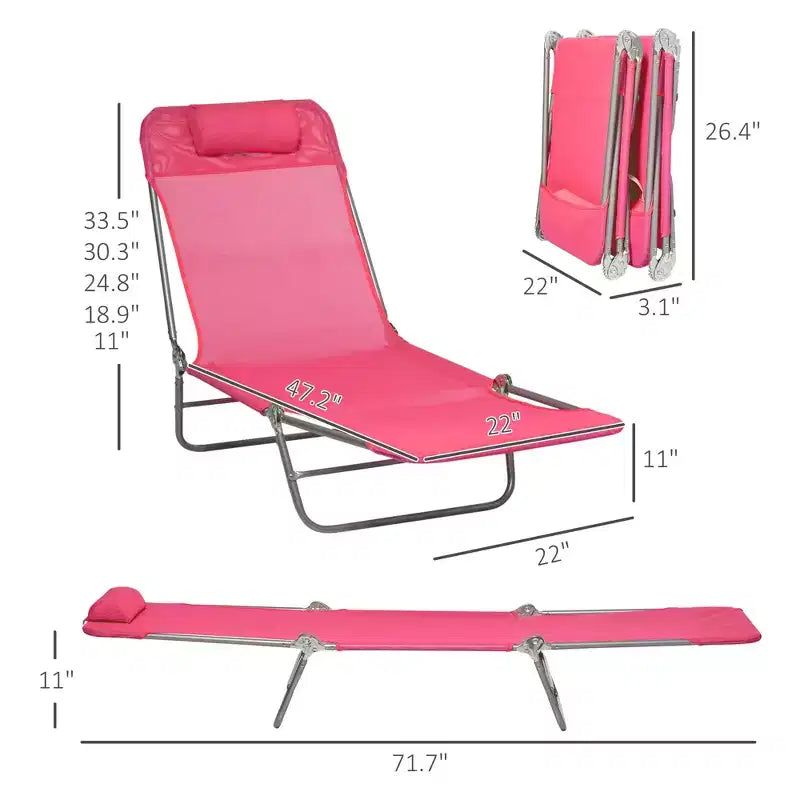 Lot de 2 chaises longues pliantes, transats de piscine avec dossier inclinable, assise en maille respirante, appuie-tête pour la plage, le patio