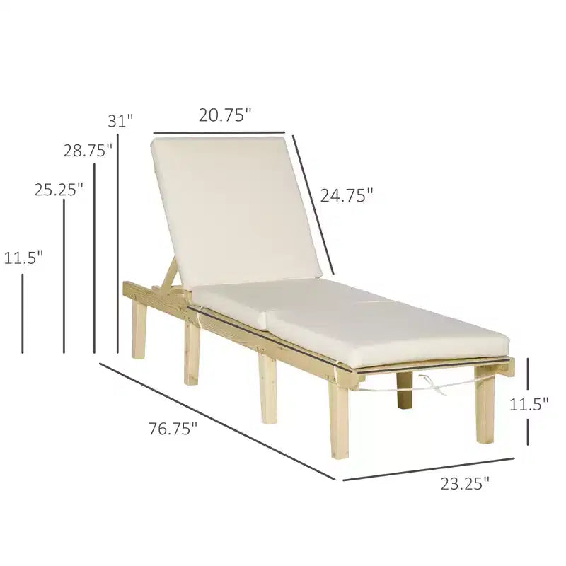 Chaise longue d'extérieur - Chaise longue d'extérieur avec dossier réglable sur 4 positions et coussin, chaise longue de plage inclinable pour terrasse