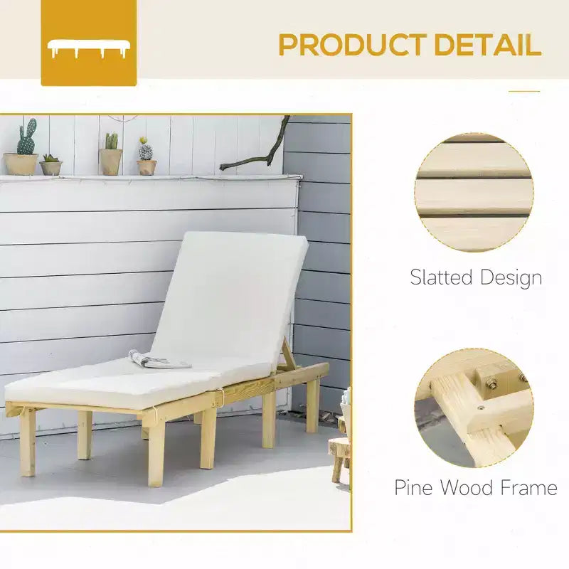 Chaise longue d'extérieur - Chaise longue d'extérieur avec dossier réglable sur 4 positions et coussin, chaise longue de plage inclinable pour terrasse