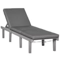 Chaise Lounge Chair for Outdoor Outdoor Chaise Lounge with 4-Position Adjustable Backrest and Cushion, Reclining Beach Lounge Chair for Deck