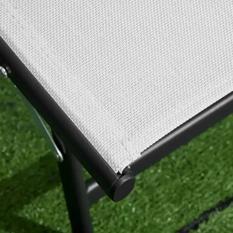 Chaise longue d'extérieur, chaise longue 2 pièces avec roulettes, 5 positions réglables pour patio, plage, piscine