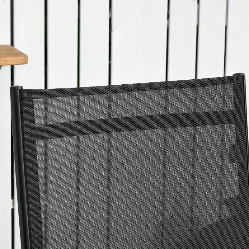 Chaise longue d'extérieur, chaise longue 2 pièces avec roulettes, 5 positions réglables pour patio, plage, piscine