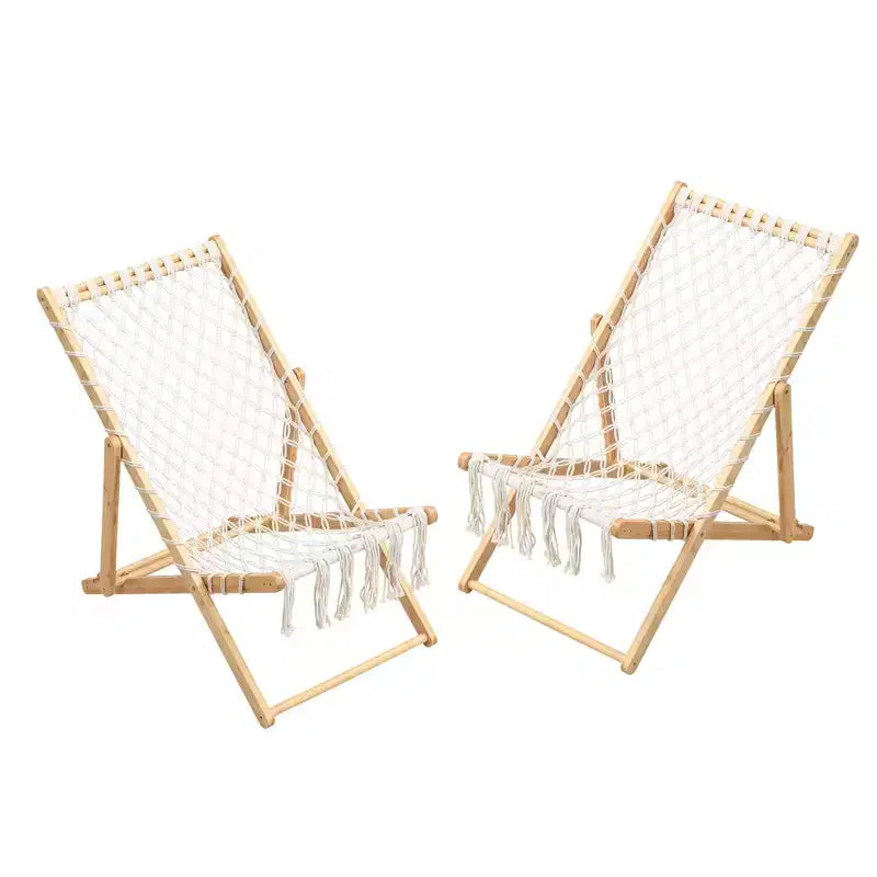 Ensemble de 2 chaises en corde tressée, pour patio, salon, jardin, balcon