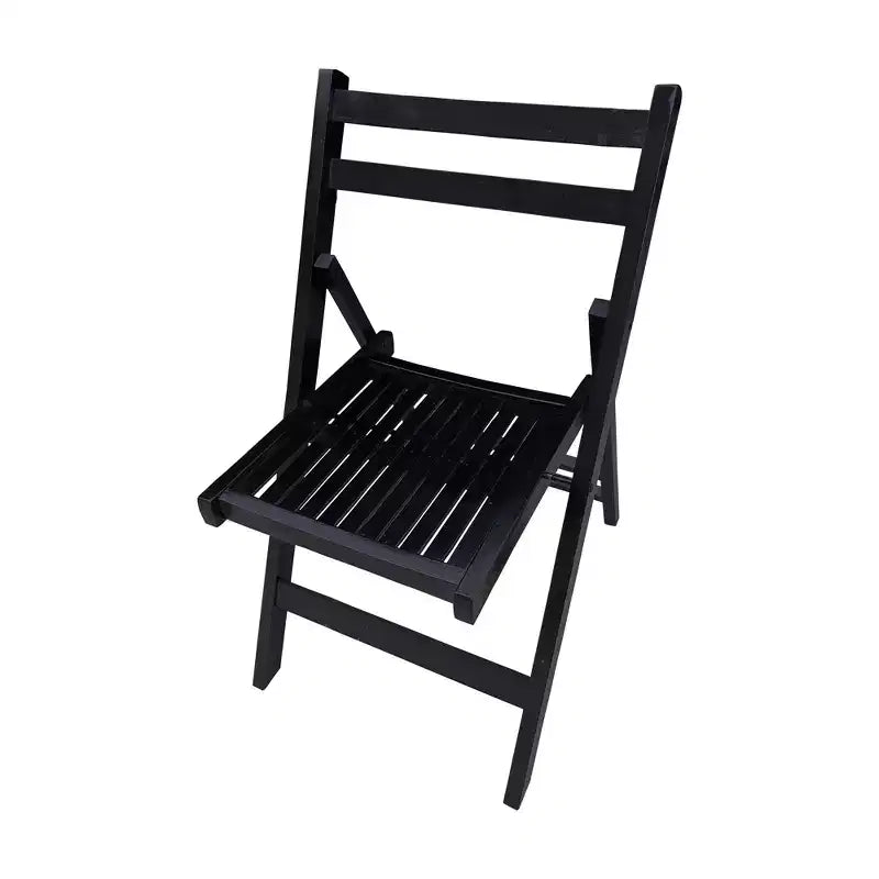 Chaise pliante spéciale événement en bois à lattes – noire, lot de 4, CHAISE PLIANTE, STYLE PLIANT