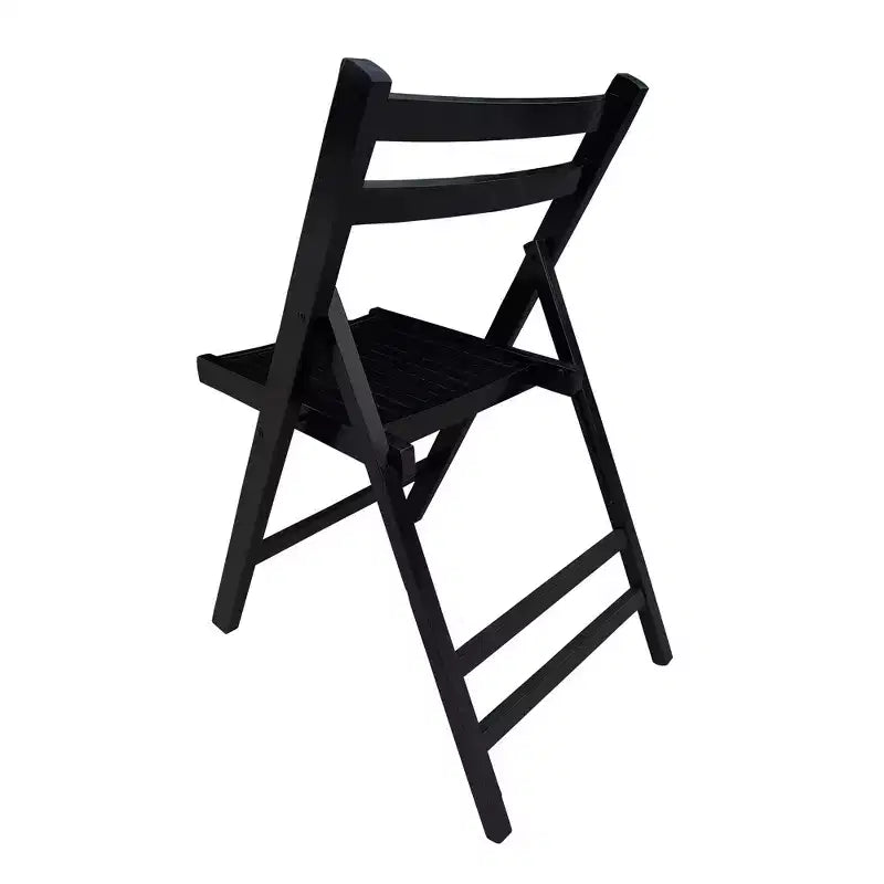 Chaise pliante spéciale événement en bois à lattes – noire, lot de 4, CHAISE PLIANTE, STYLE PLIANT