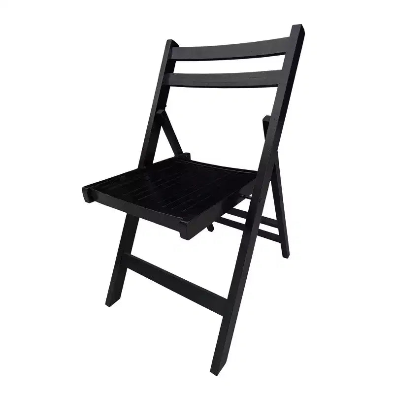 Chaise pliante spéciale événement en bois à lattes – noire, lot de 4, CHAISE PLIANTE, STYLE PLIANT