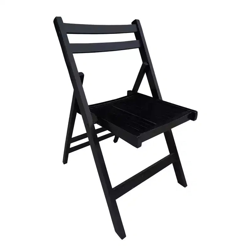 Chaise pliante spéciale événement en bois à lattes – noire, lot de 4, CHAISE PLIANTE, STYLE PLIANT