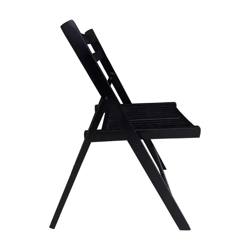 Chaise pliante spéciale événement en bois à lattes – noire, lot de 4, CHAISE PLIANTE, STYLE PLIANT