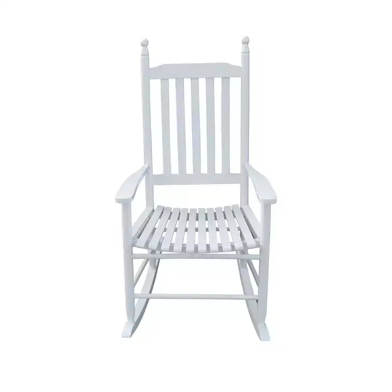 fauteuil à bascule de véranda en bois BLANC, sans tapis