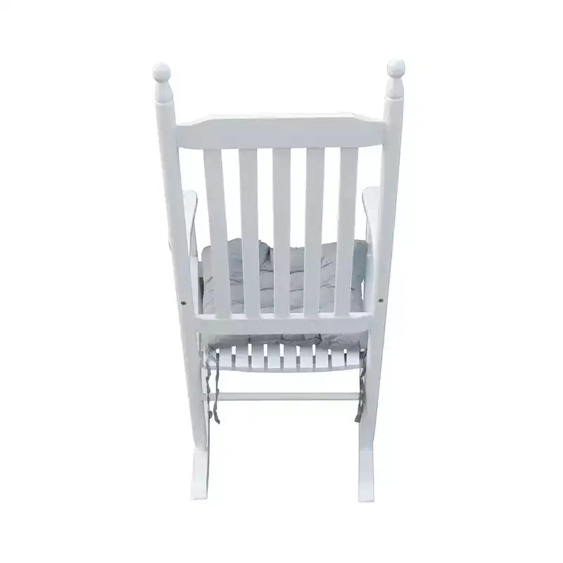 fauteuil à bascule de véranda en bois BLANC, sans tapis