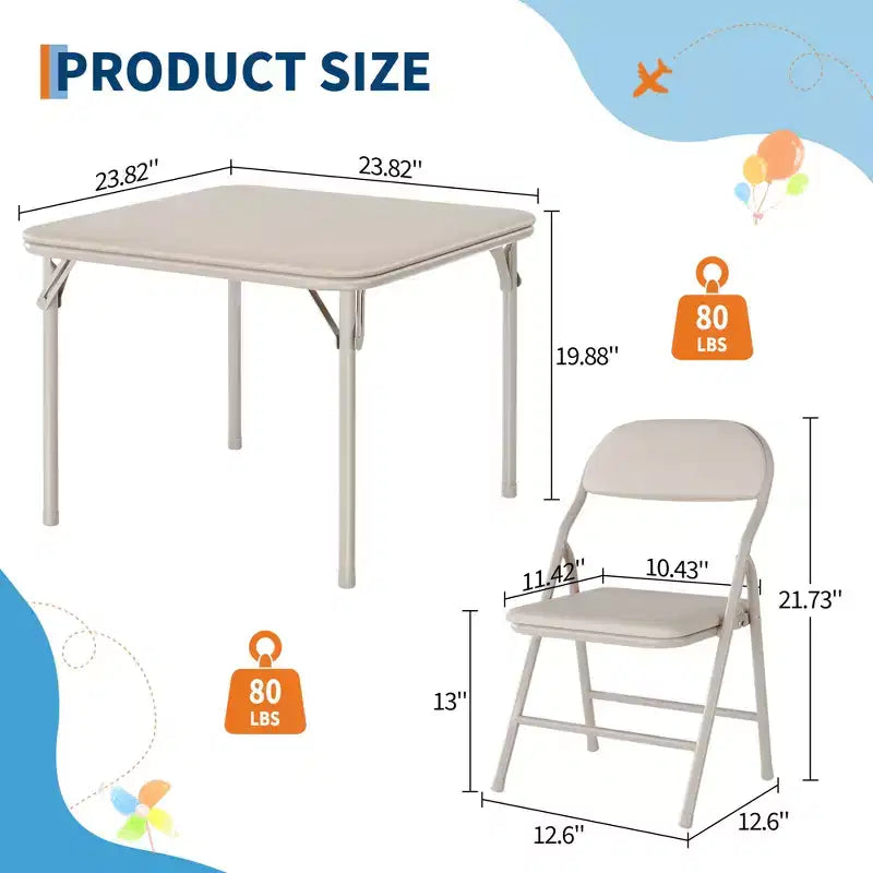 Ensemble table et 2 chaises pliantes pour enfants, ensemble table et chaises d'activités pour enfants pour salle à manger, garderie, salles de classe