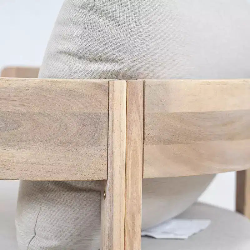 Christopher Knight Home Hira Fauteuil club pivotant moderne d'extérieur en bois d'acacia avec coussins épais et dossier incurvé