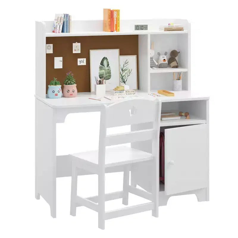 Bureau et chaise d'étude pour enfants avec rangementEnsemble table d'apprentissage ergonomique pour enfants avec étagère et organisateur - Construction en bois d'ingénierie