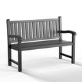 Okak UV-Resistant Outdoor Accent Chair with Slat Design, Lawn Chairs with Wide Seats, Patio Accent Chair for Backyard, Garden, Porch, Black